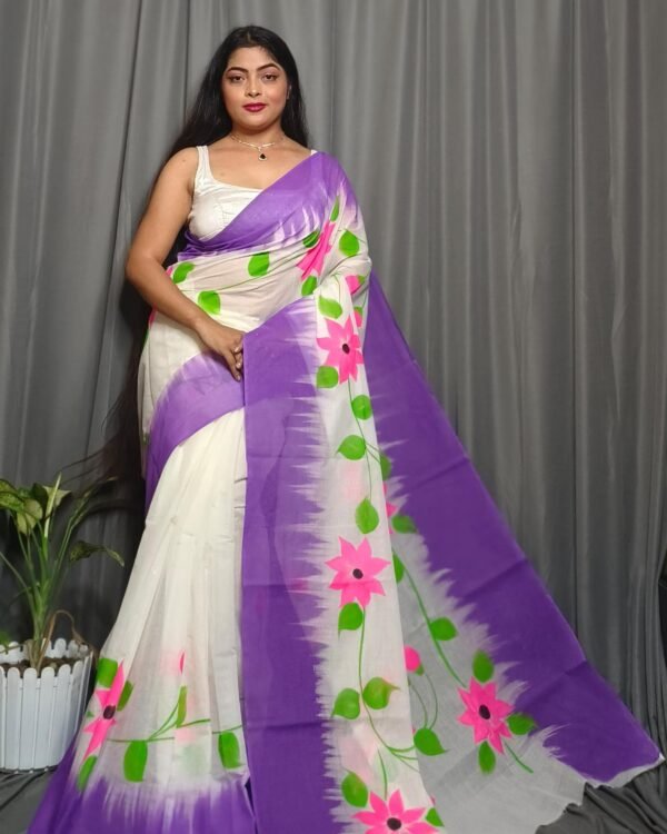 Exclusive New Cotton Hand Print Saree