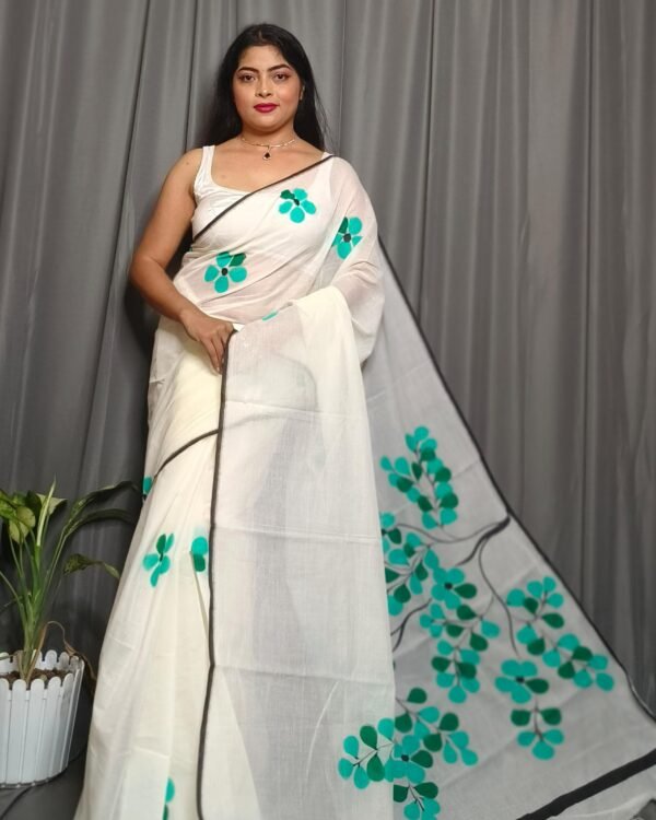 Exclusive New Cotton Hand Print Saree