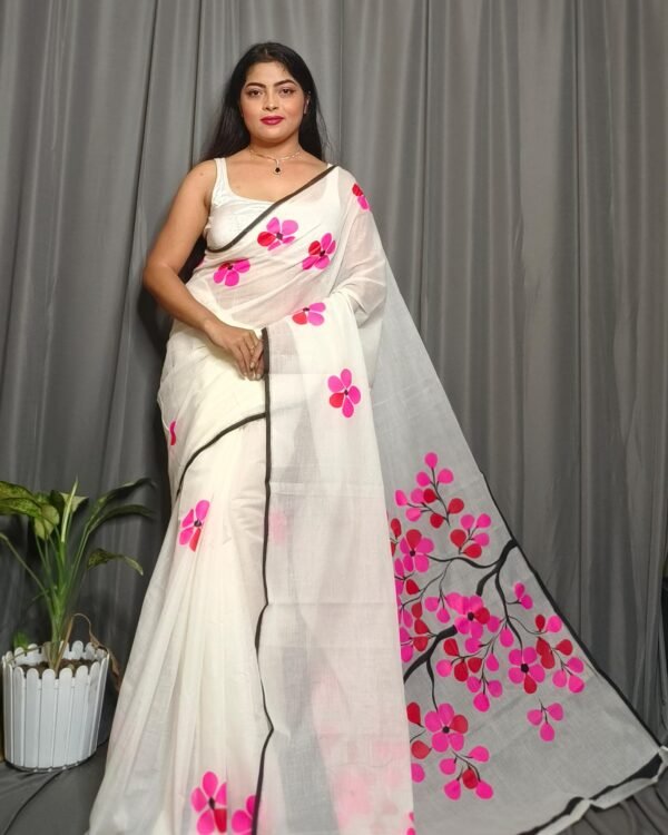 Exclusive New Cotton Hand Print Saree