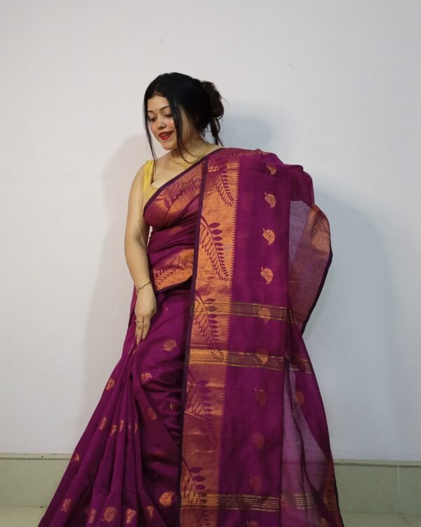 New Cotton Silk Leaf Saree