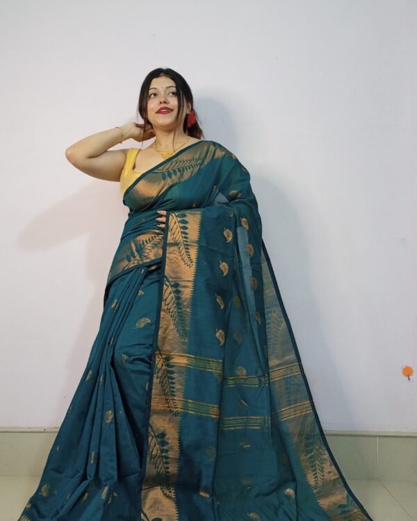 New Cotton Silk Leaf Saree