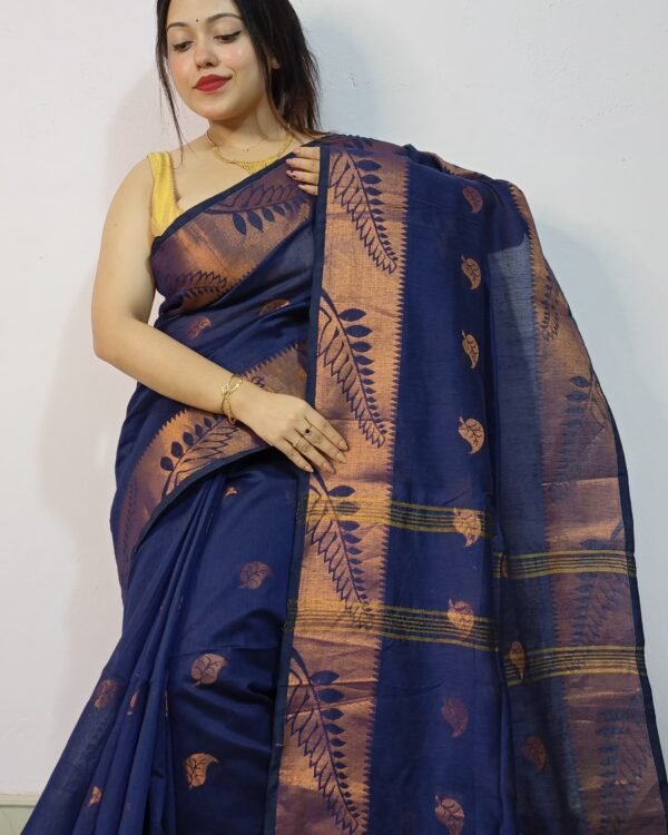 New Cotton Silk Leaf Saree