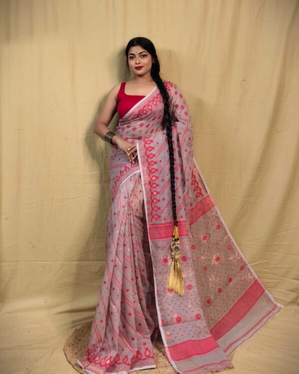 New Copper Work Jamdani Saree