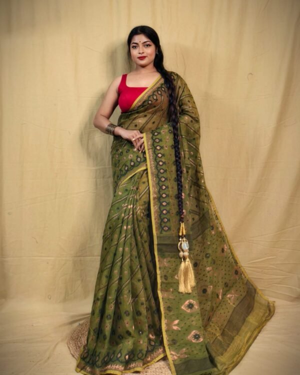 New Copper Work Jamdani Saree