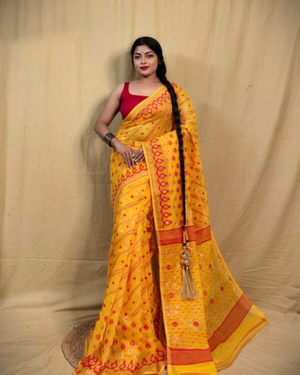 New Copper Work Jamdani Saree