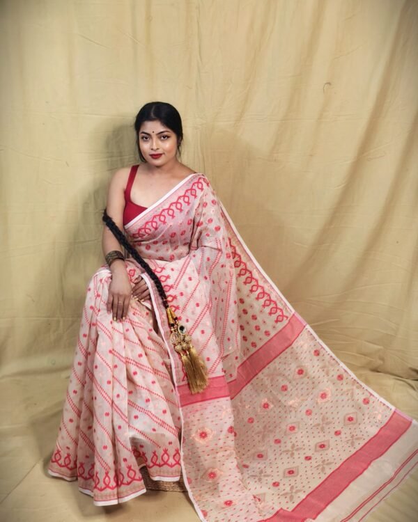 New Copper Work Jamdani Saree