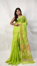 New Exclushive Mini-Gap  Thoka ful Jamdani Saree With B.P. - Image 4