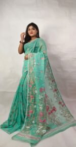 New Exclushive Mini-Gap  Thoka ful Jamdani Saree With B.P.