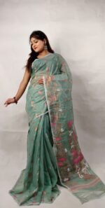 New Exclushive Mini-Gap  Thoka ful Jamdani Saree With B.P. - Image 2