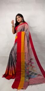 New Khadi Vanga Kaj Buti Design Saree With B.P. - Image 4