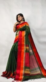 New Cotton Silk Maheswari Handloom Saree With Pallu Colour B.P.