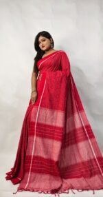 Khadi Cotton Checks Saree With B.P. - Image 4
