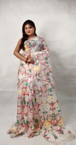 Pure Moslin Saree With Running B.P.