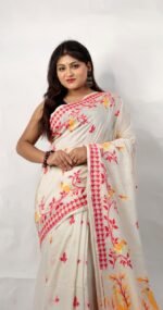 New Khadi Pakhi & Lota Buti Design Saree With B.P. - Image 2
