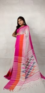 New Khadi Vanga Kaj Buti Design Saree With B.P. - Image 3