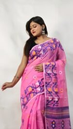 New Design Allover Silk Cotton Jamdani Saree With B.P. - Image 4