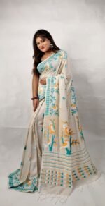 New Khadi Pakhi & Lota Buti Design Saree With B.P. - Image 4
