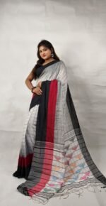 New Khadi Vanga Kaj Buti Design Saree With B.P. - Image 2