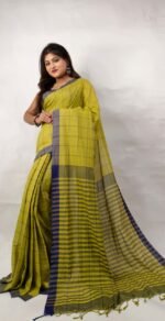 Khadi Cotton Manjuri Check Saree With B.P.