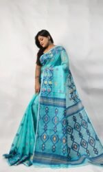 New Design Allover Silk Cotton Jamdani Saree With B.P. - Image 3