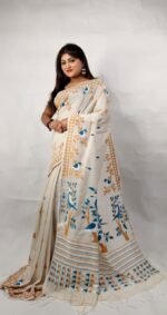 New Khadi Pakhi & Lota Buti Design Saree With B.P.