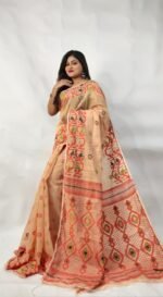 New Design Allover Silk Cotton Jamdani Saree With B.P. - Image 2
