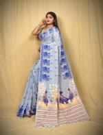 New Khadi Swan Buti Design Saree With B.P. - Image 3