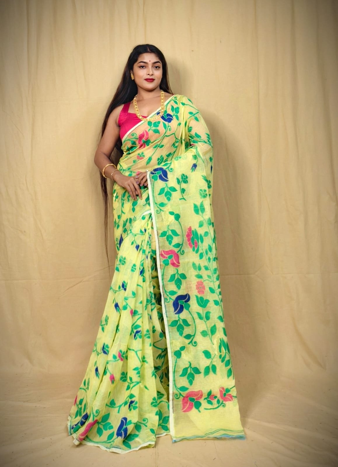 E1 Lota Jamdani Saree Without B.P. - Image 1
