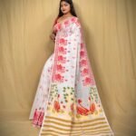 New Khadi Swan Buti Design Saree With B.P.
