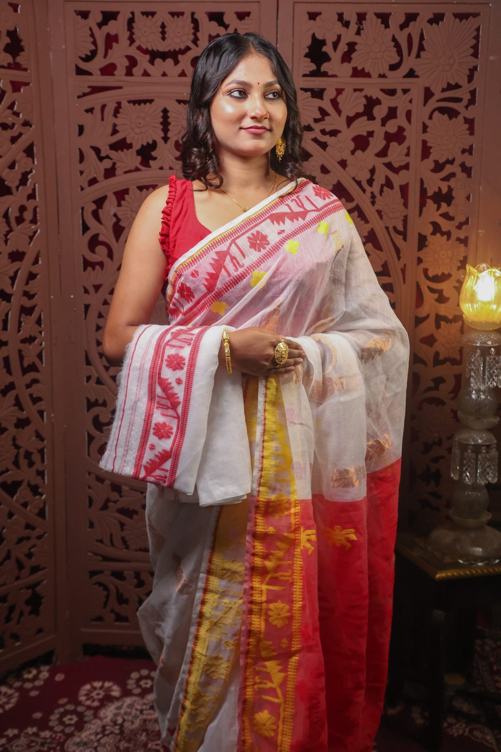 0000 Allover Spider Jamdani Saree With B.P. - Image 1