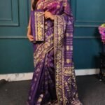 All Over Moslin Jamdani Saree With Hand Aari Kardana Work With Matching Embellished B.P.