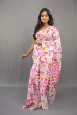 Premium Floral Jamdani Saree Without Blouse Piece
