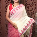 Cotton Silk Tample Jamdani Saree With B.P.