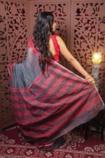 Cotton Silk Tample Jamdani Saree With B.P. - Image 2