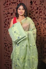 Trivuj Jamdani Saree With B.P. - Image 4
