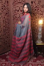 Cotton Silk Tample Jamdani Saree With B.P. - Image 3